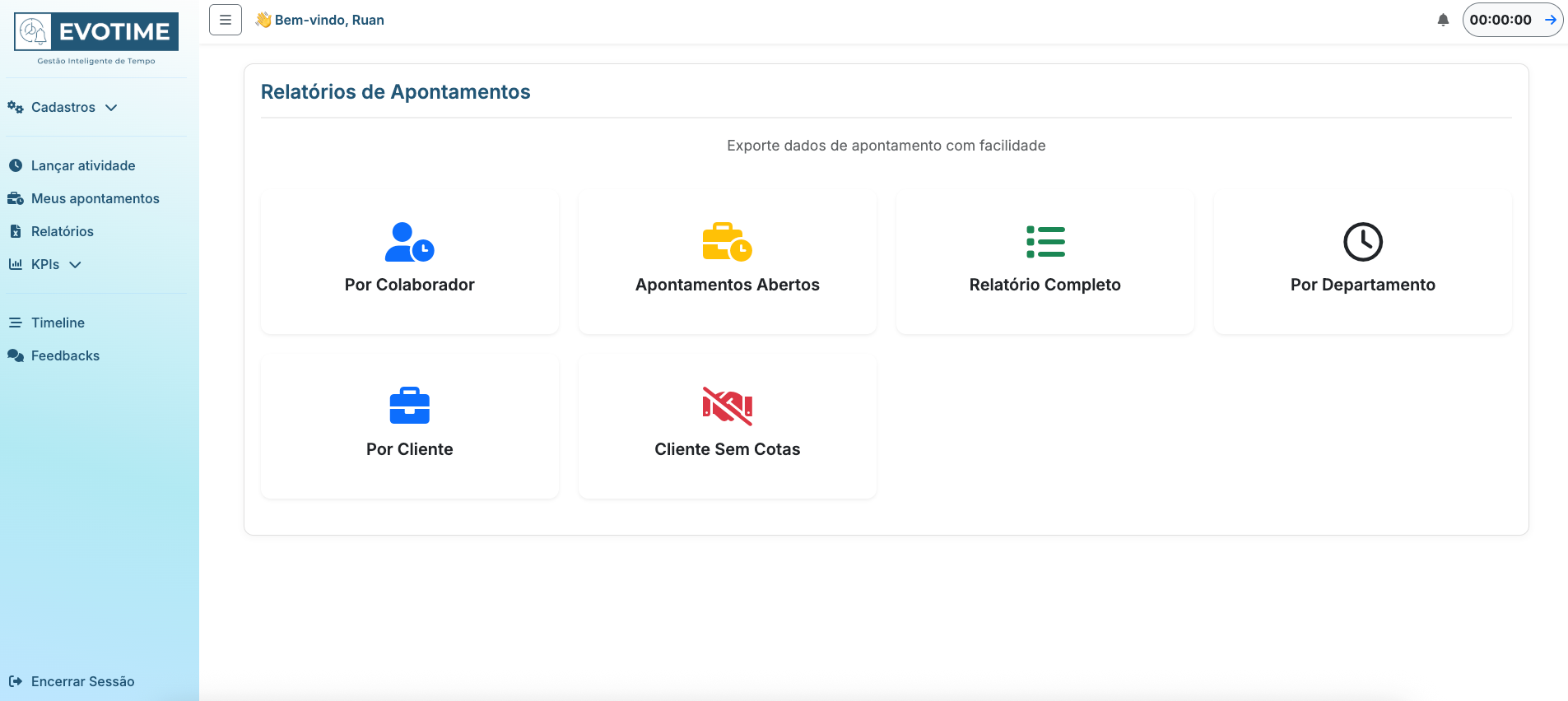 Relatórios Evotime